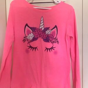 The Children’s Place Bright Pink Unicorn Long Sleeve Tee